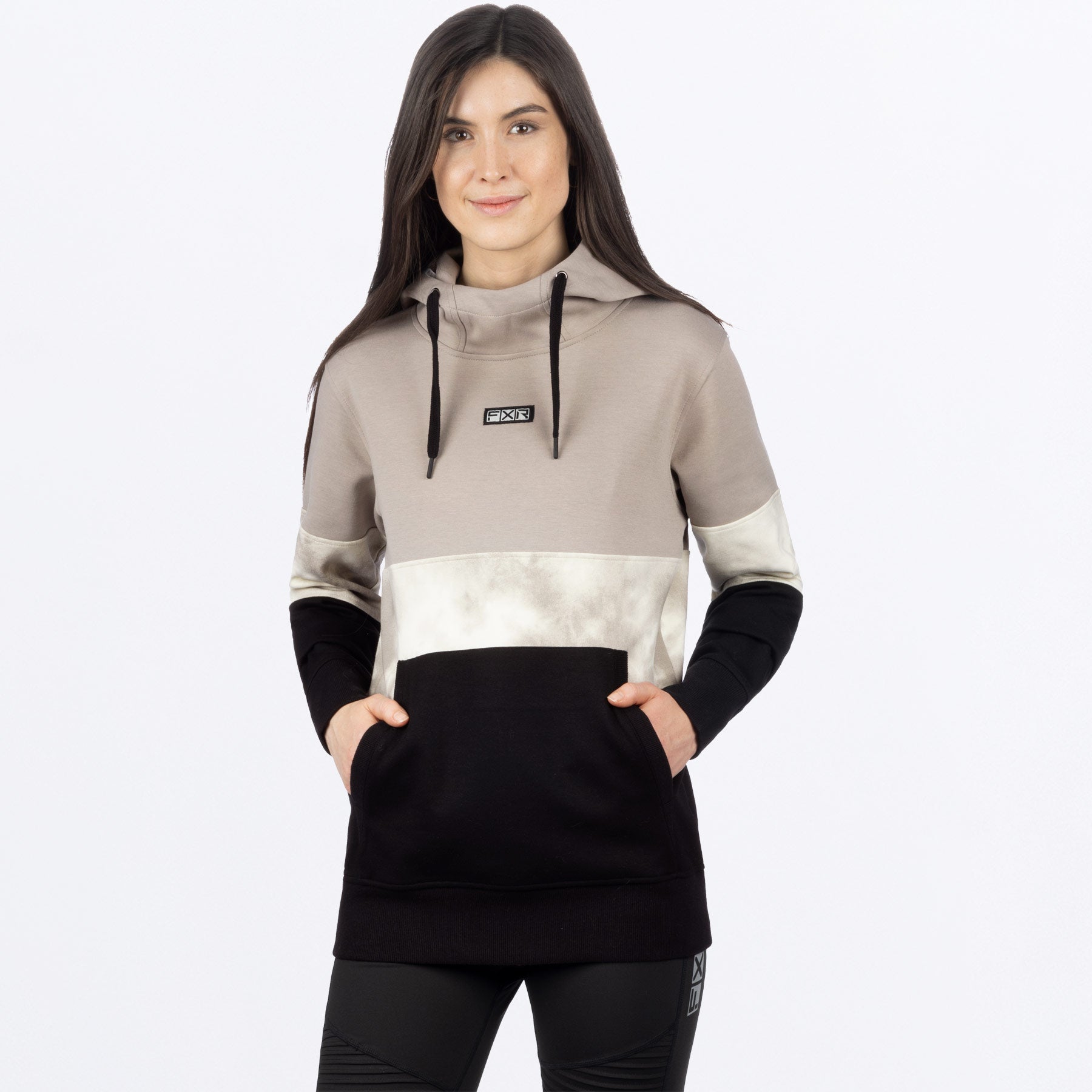 Randig huvtröja för kvinnor